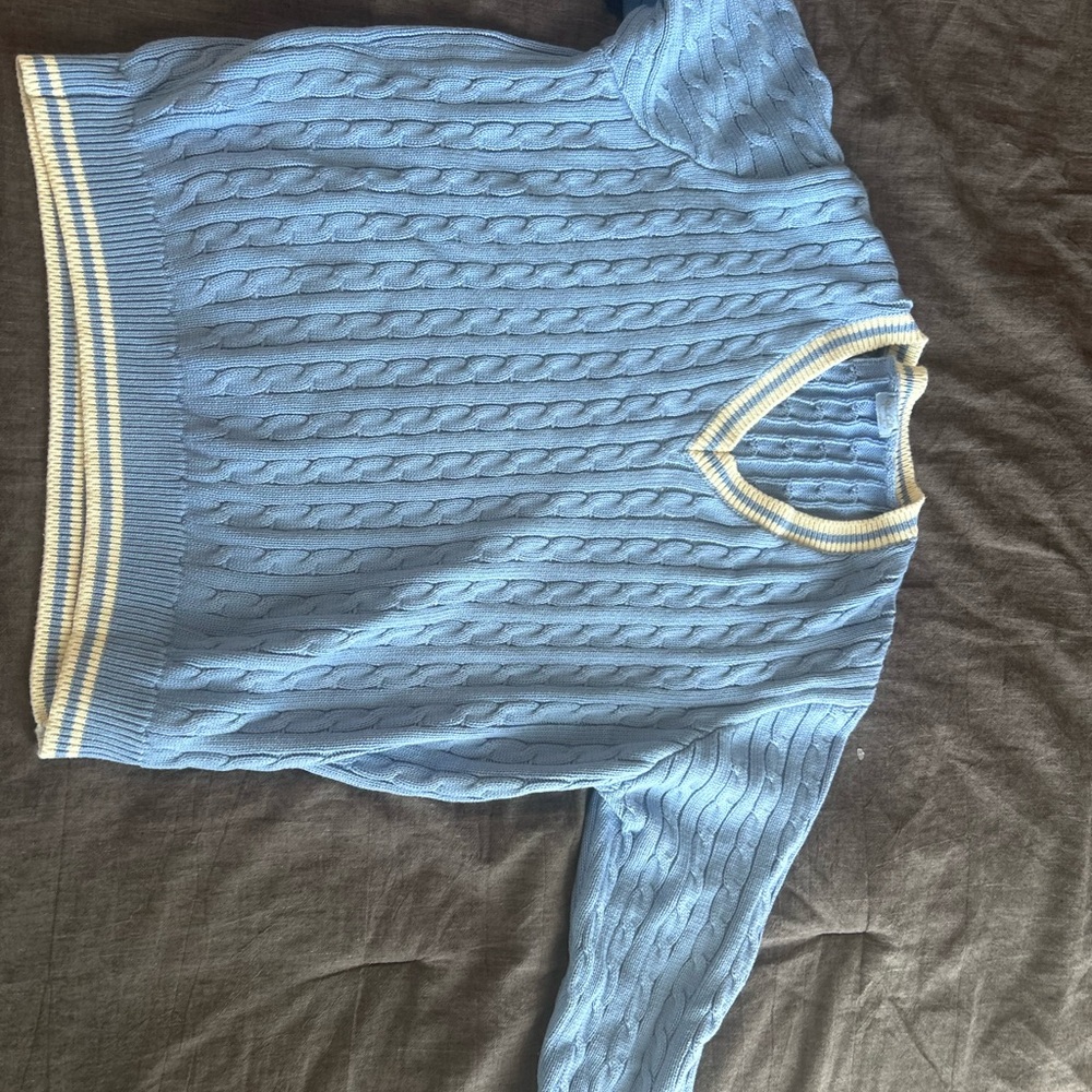 Brandy Melville Blue Cable Knit Sweater